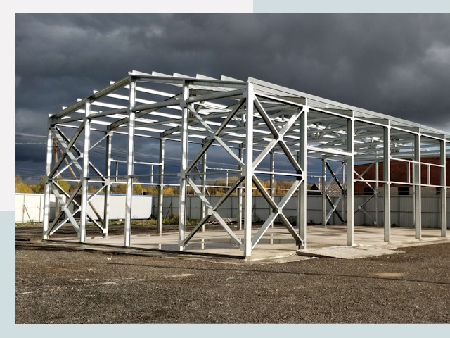 Двускатные ангары в Юрга от 642 руб. за квадрат