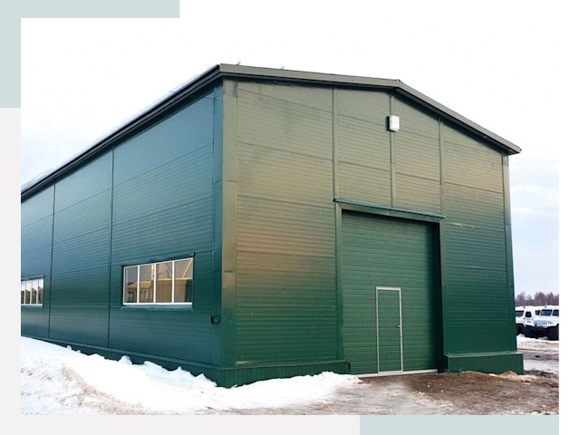 Двускатные ангары в Юрге