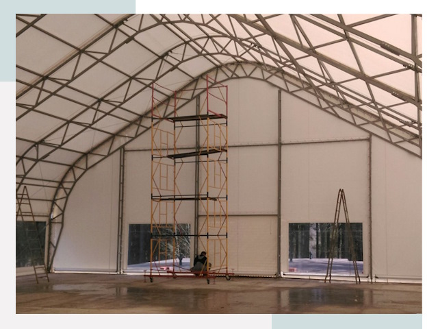 Шатровые ангары в Юрге